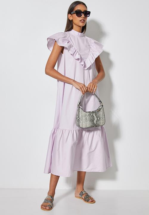 Superbalist - Ruffle funnel neck dress - lavender