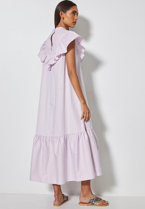 Superbalist - Ruffle funnel neck dress - lavender