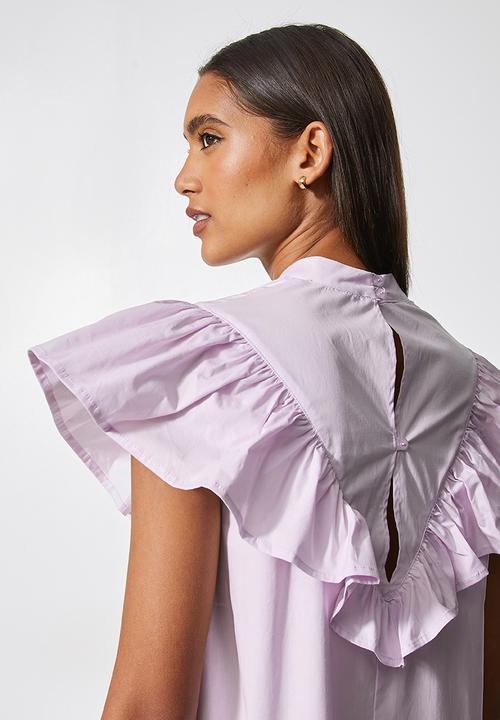 Superbalist - Ruffle funnel neck dress - lavender