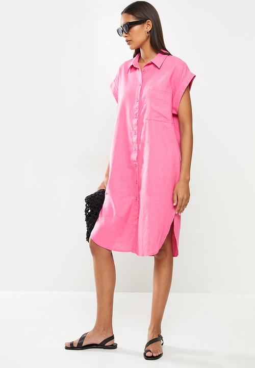 Me&B - Dropped shoulder shirtdress - pink