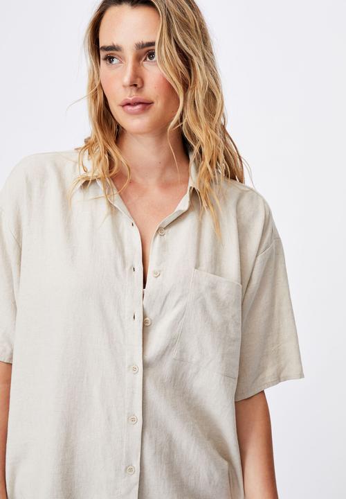 Cotton On - Dad short sleeve shirt - fawn
