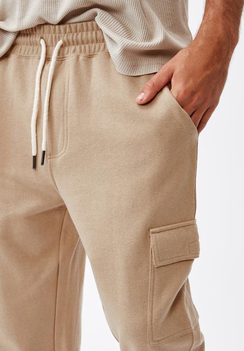 Cotton On - Trippy slim cargo trackie - stone