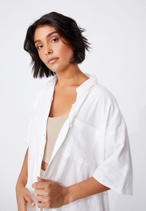 Cotton On - Dad short sleeve shirt - white
