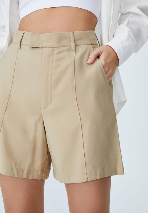 Cotton On - Darcy tailored short - linen taupe