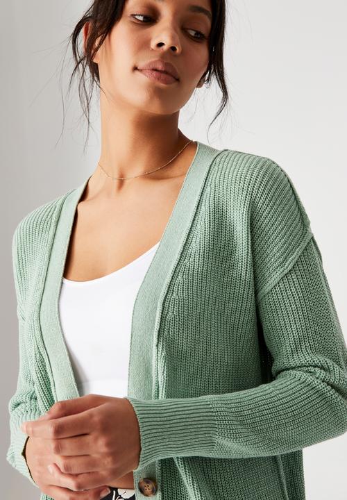 Cotton On - Cotton rib cardigan - soft teal