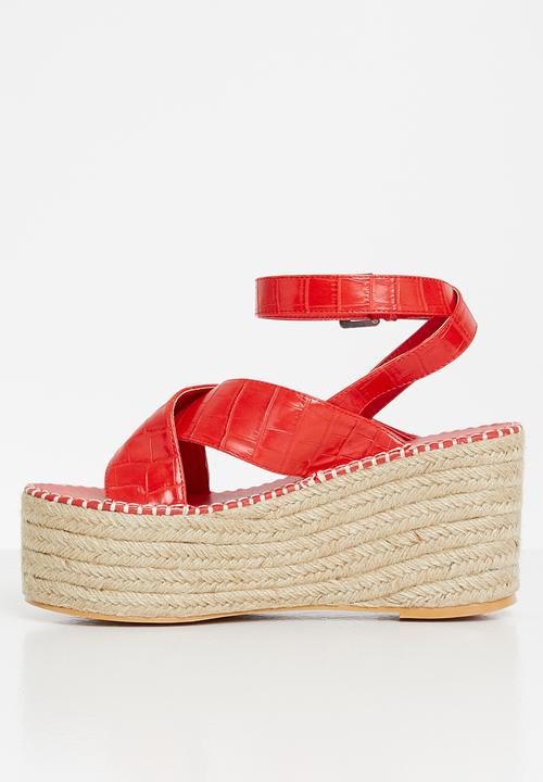 SISSY BOY - Vacay dreaming platform espadrille  - red