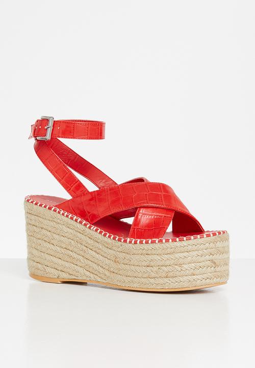 SISSY BOY - Vacay dreaming platform espadrille  - red