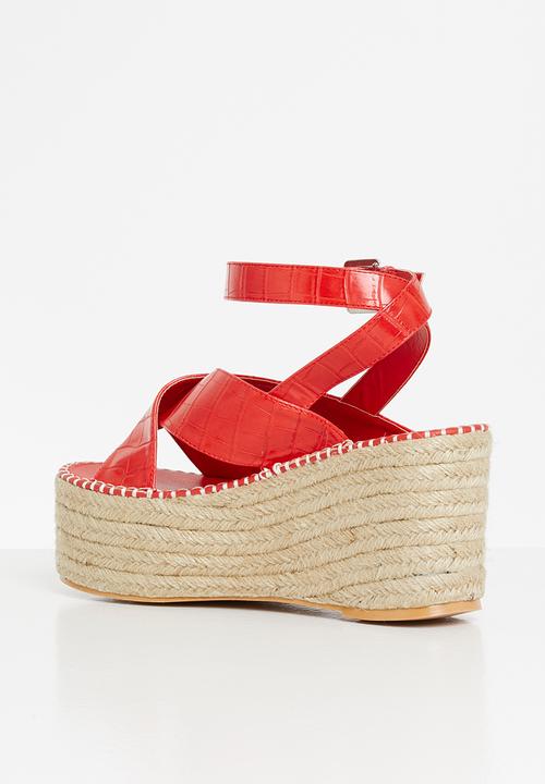 SISSY BOY - Vacay dreaming platform espadrille  - red
