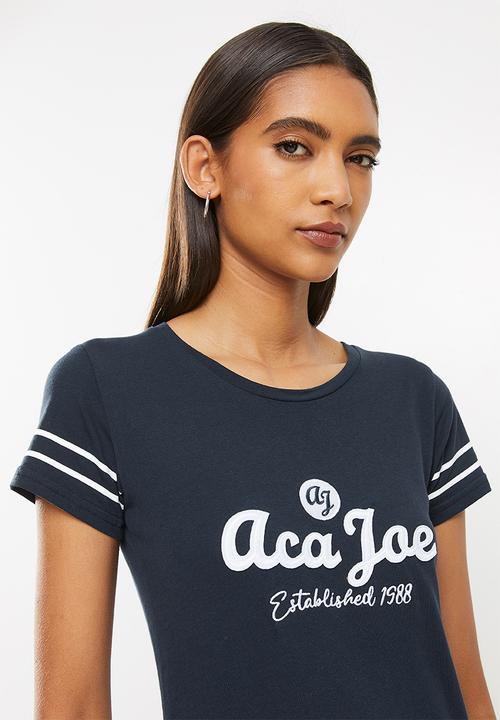 Aca Joe - Basketball short sleeve T-shirt - navy & white
