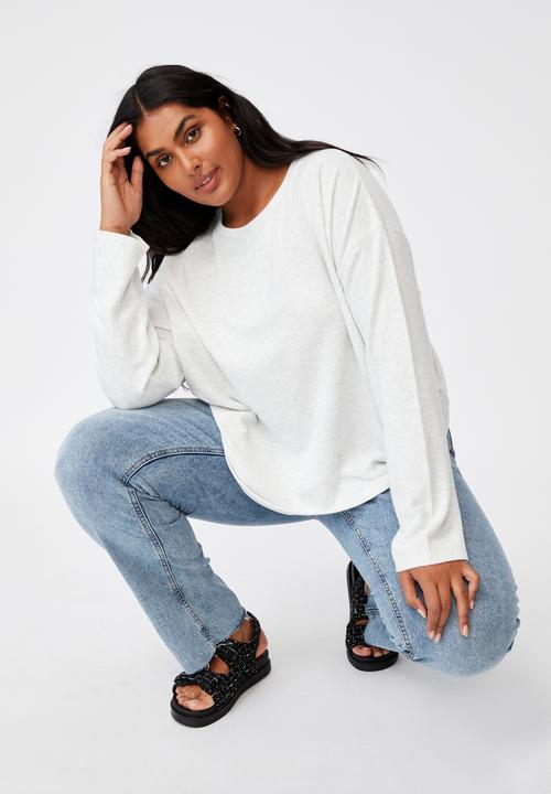 Cotton On - Curve super soft long sleeve crew - soft marle