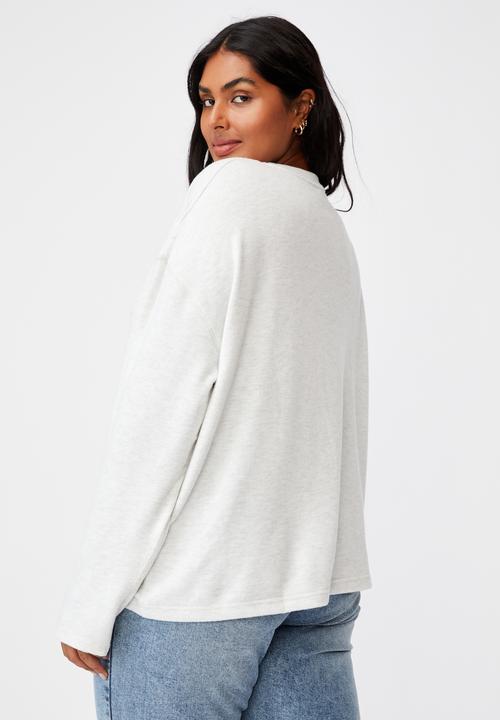 Cotton On - Curve super soft long sleeve crew - soft marle