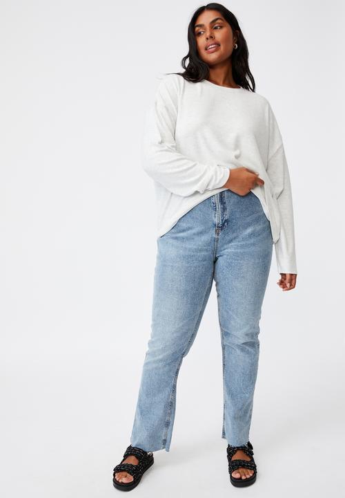 Cotton On - Curve super soft long sleeve crew - soft marle