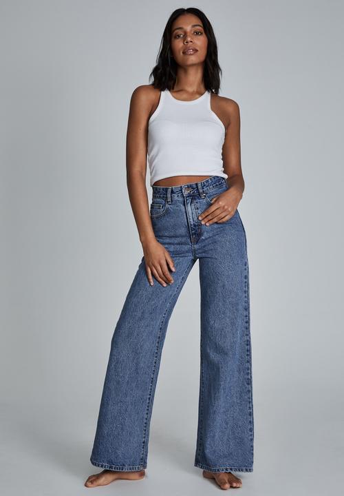 Cotton On - Long wide leg jean - lucky blue