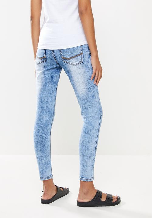 Aca Joe - Ladies aca joe skinny jeans - mottled light blue