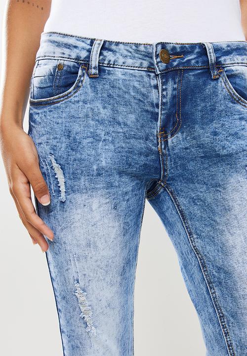 Aca Joe - Ladies aca joe skinny jeans - mottled light blue