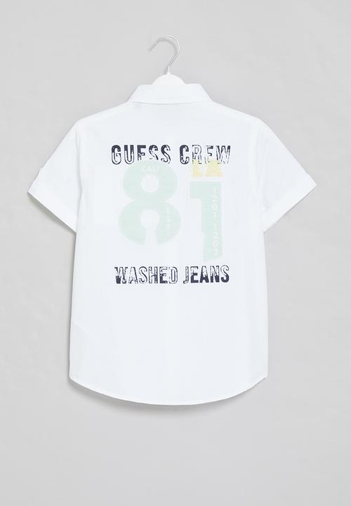 GUESS - Short sleeve logo shirt - white