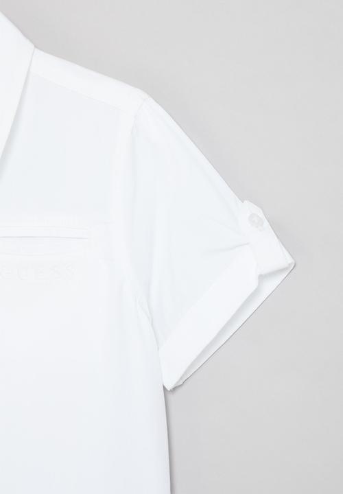 GUESS - Short sleeve logo shirt - white