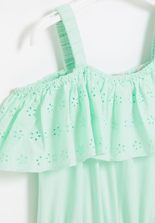 GUESS - Strecth denim broiderie romper - green