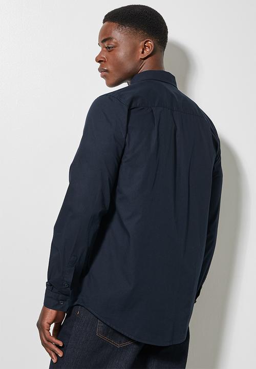 Superbalist - Barber regular fit poplin shirt - navy