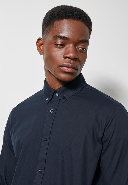 Superbalist - Barber regular fit poplin shirt - navy