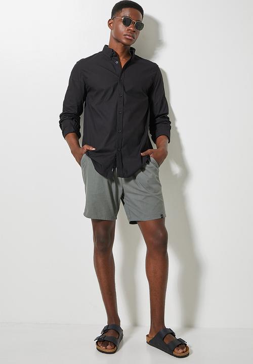 Superbalist - Barber regular fit poplin shirt - black