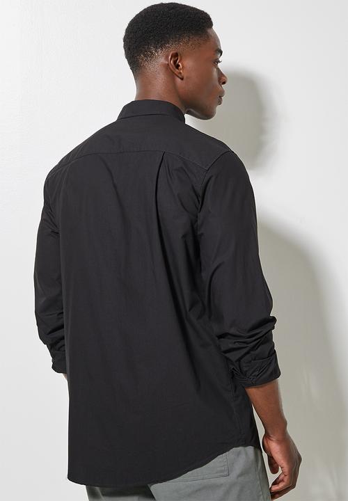 Superbalist - Barber regular fit poplin shirt - black