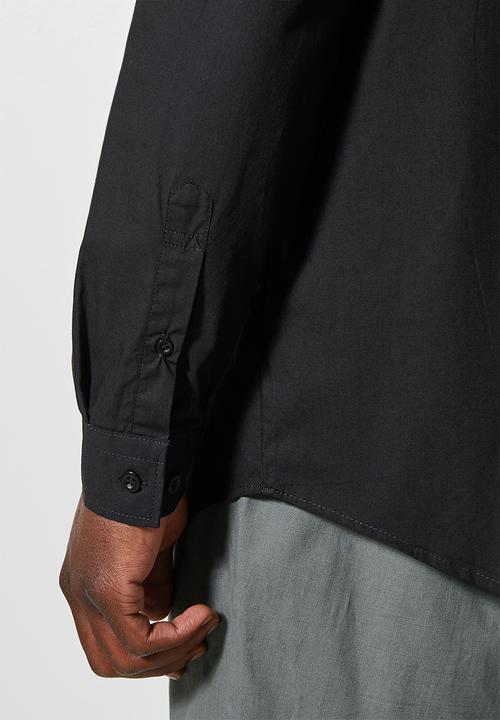 Superbalist - Barber regular fit poplin shirt - black