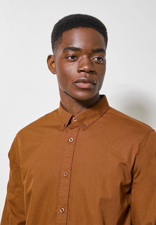 Superbalist - Barber regular fit poplin shirt - brick