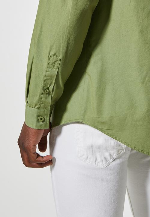 Superbalist - Barber regular fit poplin shirt - green
