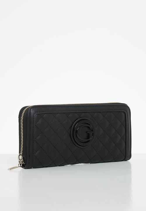 GUESS - Heyden slg large zip around - black