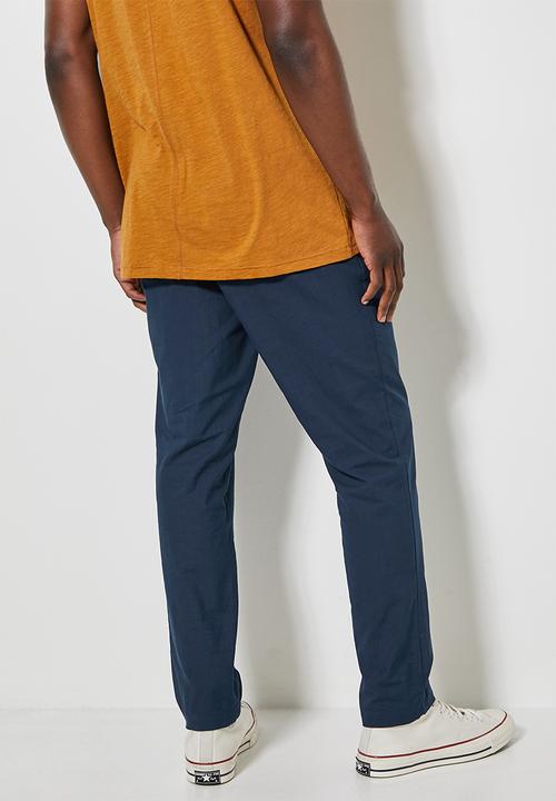 Superbalist - Deco light textured elastic waistband pant - navy 