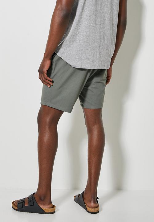 Superbalist - Deco light textured elasticated short - fatigue green 