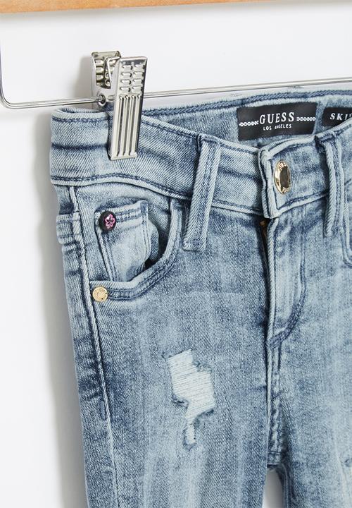 GUESS - Skinny jean with rips - mid wash
