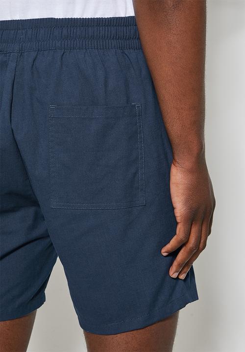 Superbalist - Deco light textured elasticated short - navy