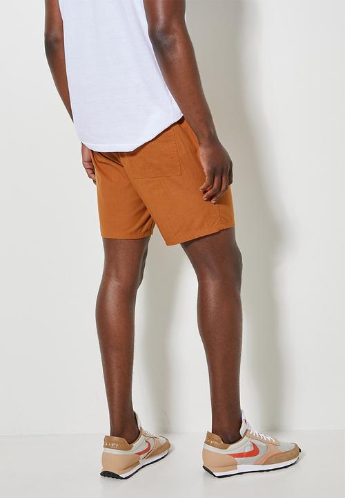 Superbalist - Deco light textured elasticated short - tobacco