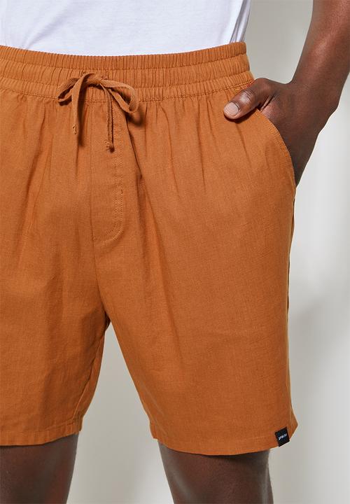 Superbalist - Deco light textured elasticated short - tobacco