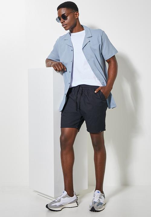 Superbalist - Deco light textured elasticated short - black 