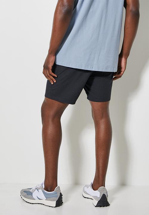 Superbalist - Deco light textured elasticated short - black 
