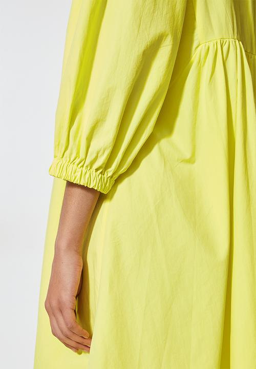 Superbalist - V-neck exaggerated sleeve dress - yellow
