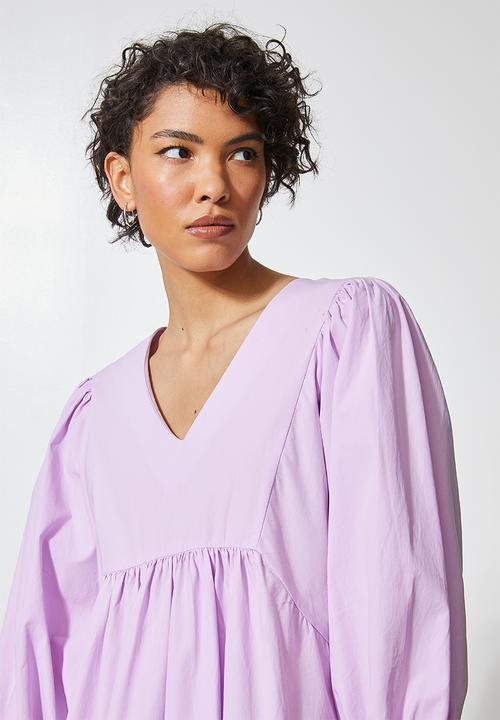 Superbalist - V-neck exaggerated sleeve dress - lilac