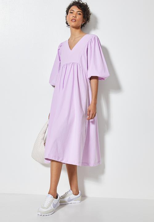 Superbalist - V-neck exaggerated sleeve dress - lilac