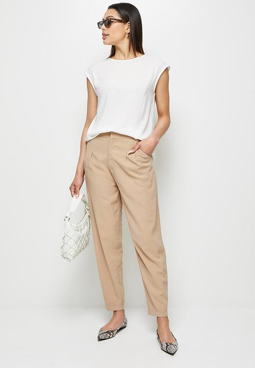 edit - Basic woven boxy shell - white