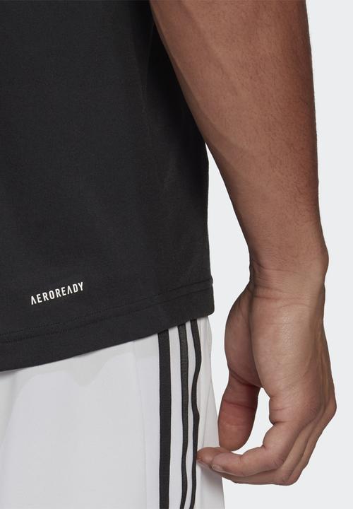 adidas Performance - AEROREADY DESIGNED 2 MOVE FEELREADY SPORT LOGO TEE - black & white
