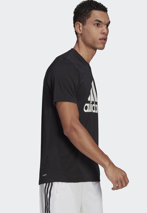 adidas Performance - AEROREADY DESIGNED 2 MOVE FEELREADY SPORT LOGO TEE - black & white