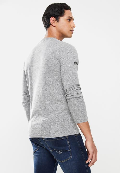 Superdry. - Military long sleeve graphic top - grey