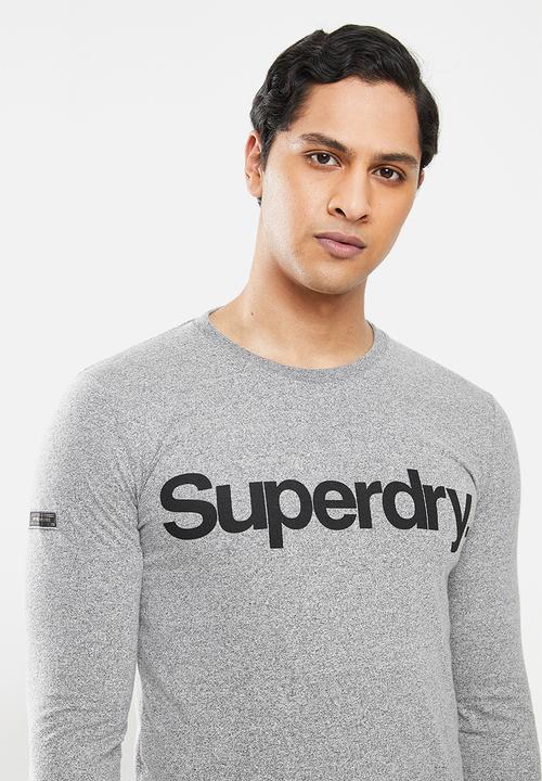 Superdry. - Military long sleeve graphic top - grey