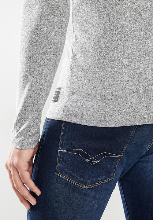 Superdry. - Military long sleeve graphic top - grey