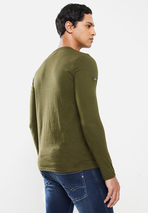 Superdry. - Military long sleeve graphic top - green 