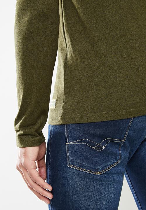 Superdry. - Military long sleeve graphic top - green 