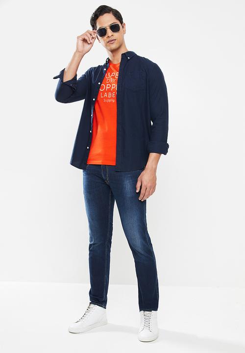 Superdry. - Short sleeve workwear graphic tee - orange
